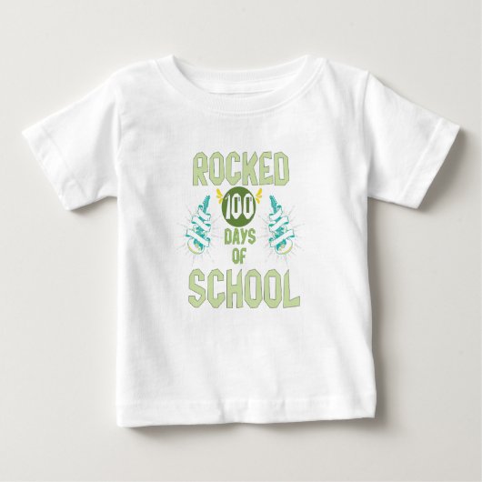T-shirt Pour Bébé J'Ai Frappé 100 Jours D'École, 100 Jours De Fête (Devant)