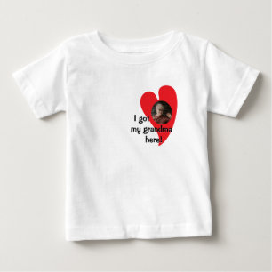 T-shirt Pour Bébé J'ai ma grand-mère ici ! Photo personnalisée