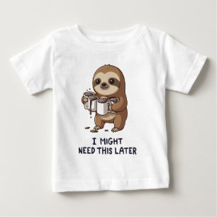T-shirt Pour Bébé J'Ai Peut-Être Besoin De Café Plus Tard - Lazy Slo