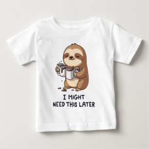 T-shirt Pour Bébé J'Ai Peut-Être Besoin De Café Plus Tard - Lazy Slo