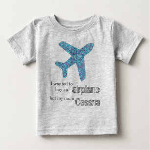 T-shirt Pour Bébé "J'Ai Recherché D'Acheter Un Avion..." Avion 