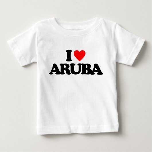 T-SHIRT POUR BÉBÉ J'AIME ARUBA (Devant)