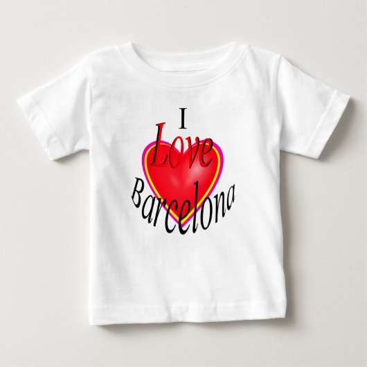 T-shirt Pour Bébé J'Aime Barcelone ! (Devant)