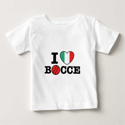 T-shirt Pour Bébé J'aime Bocce (Devant)
