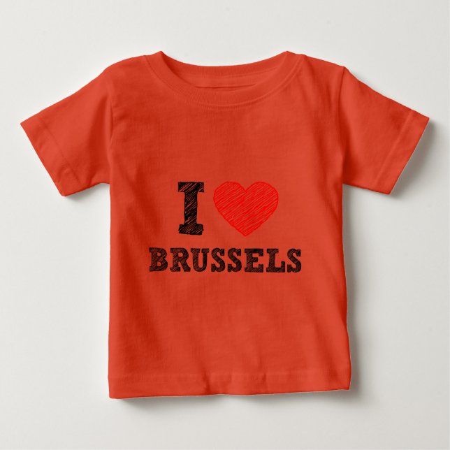 T-shirt Pour Bébé J'aime Bruxelles (Devant)