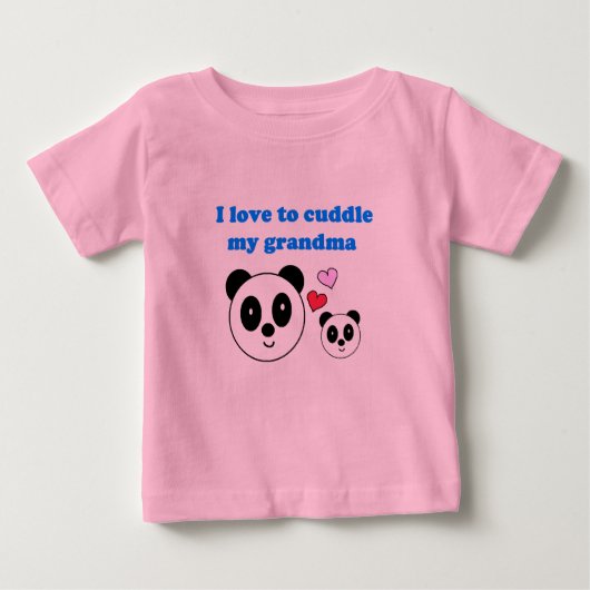 T-SHIRT POUR BÉBÉ J'AIME CARESSER MA GRAND-MAMAN (Devant)