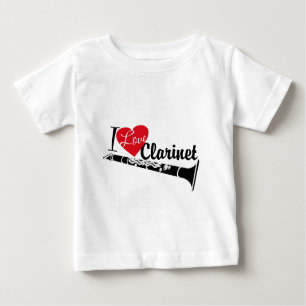 T-shirt Pour Bébé J'Aime Clarinet