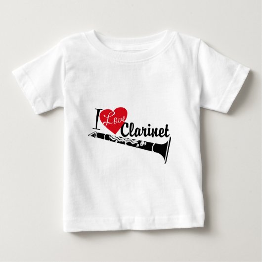 T-shirt Pour Bébé J'Aime Clarinet (Devant)