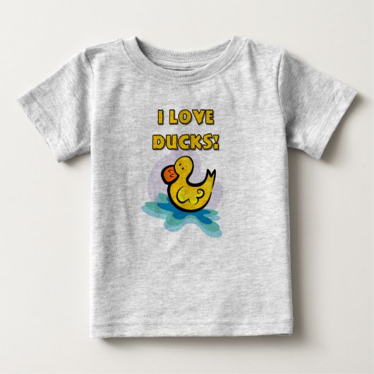 T-shirt Pour Bébé J'aime des canards (Devant)