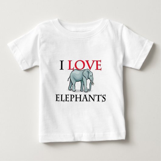 T-shirt Pour Bébé J'aime des éléphants (Devant)
