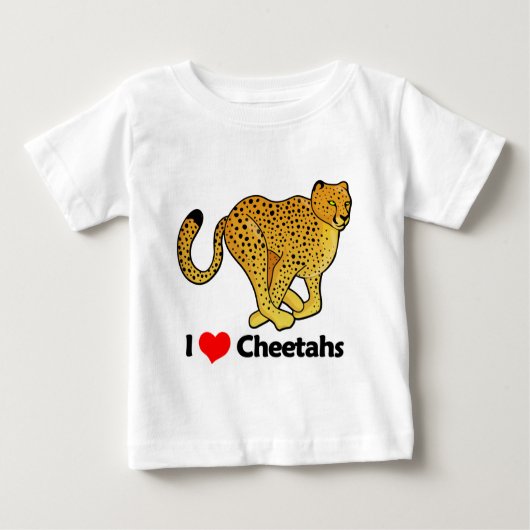 T-shirt Pour Bébé J'aime des guépards (Devant)