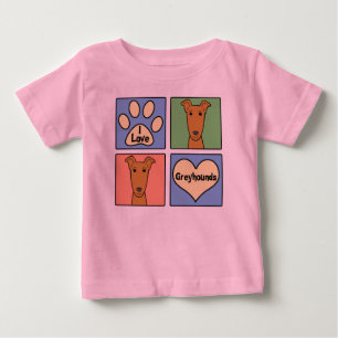 T-shirt Pour Bébé J'aime des lévriers