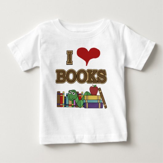 T-shirt Pour Bébé J'aime des livres (Devant)