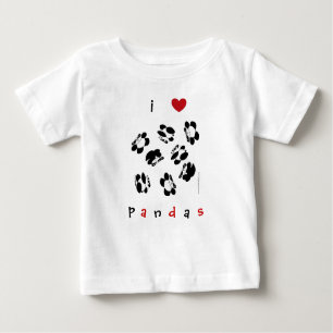 T-shirt Pour Bébé j'aime des pandas