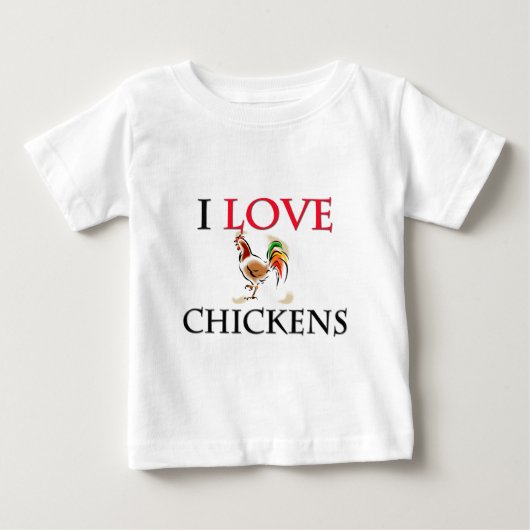 T-shirt Pour Bébé J'aime des poulets (Devant)