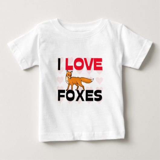 T-shirt Pour Bébé J'aime des renards (Devant)
