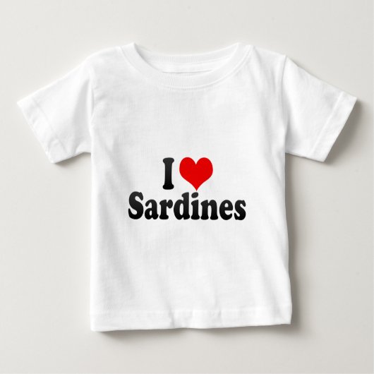 T-shirt Pour Bébé J'aime des sardines (Devant)