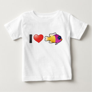 T-shirt Pour Bébé J'aime Dottyback royal