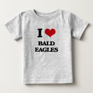 T-shirt Pour Bébé J'aime Eagles chauve