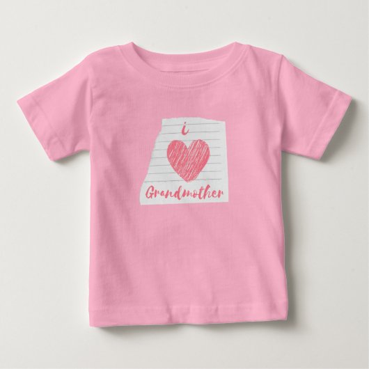 T-shirt Pour Bébé j'aime grand-mère (Devant)