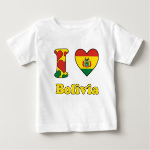 T-shirt Pour Bébé J'aime la Bolivie