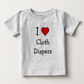 T-shirt Pour Bébé J'aime la chemise de couches-culottes de tissu