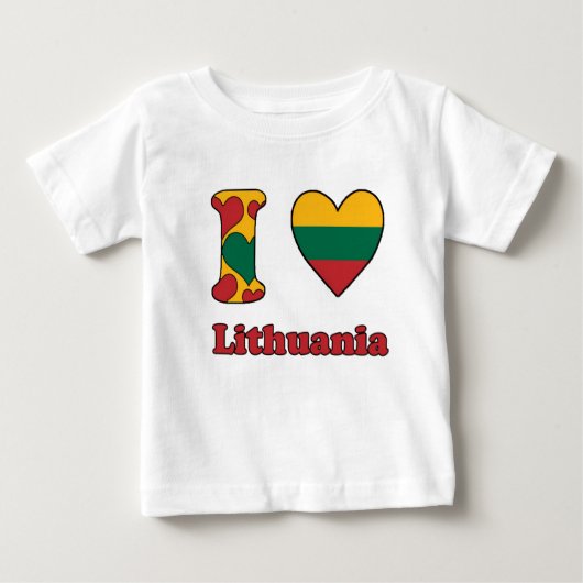 T-shirt Pour Bébé J'aime la Lituanie (Devant)