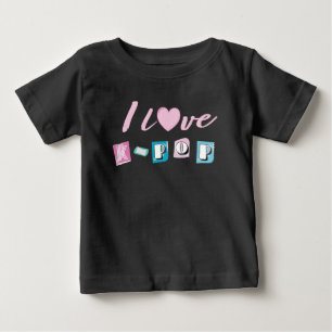 T-shirt Pour Bébé J'aime la musique coréenne K-pop fan de black pink