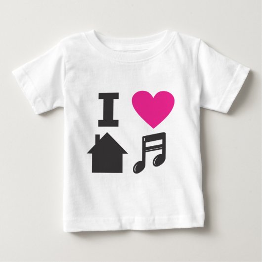 T-shirt Pour Bébé J'aime la musique de maison (Devant)