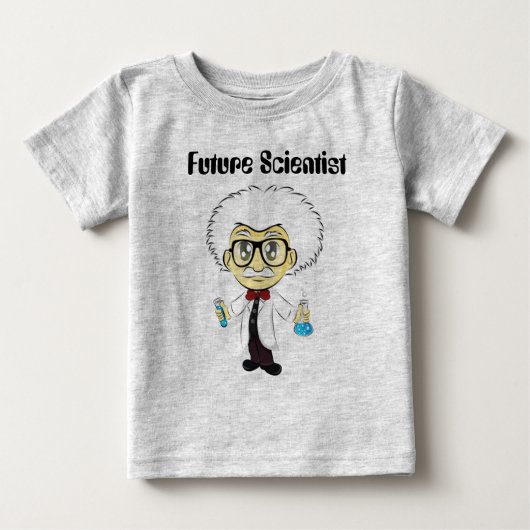 T-shirt Pour Bébé J'aime la Science avec le scientifique (Devant)