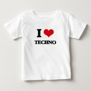 T-shirt Pour Bébé J'aime la TECHNO