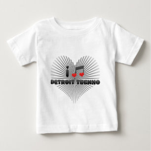 T-shirt Pour Bébé J'aime la techno de Detroit