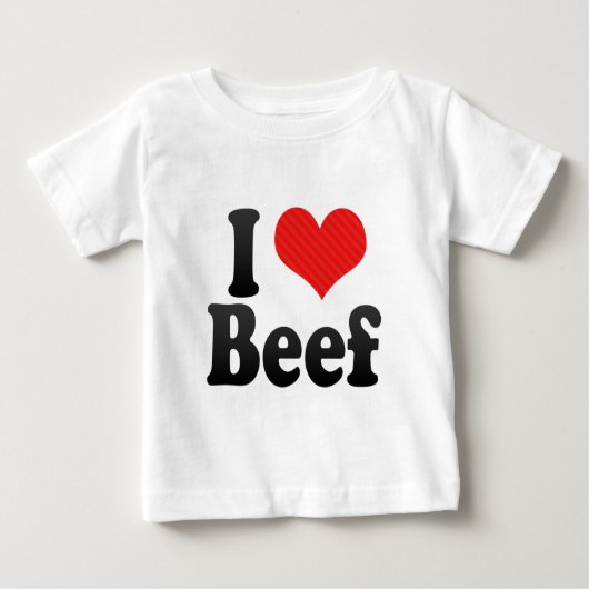 T-shirt Pour Bébé J'aime le boeuf (Devant)