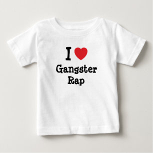 T-shirt Pour Bébé J'aime le coeur de Gangster Rap personnalisé