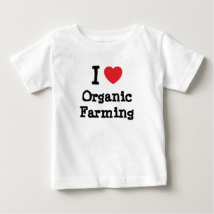 T-shirt Pour Bébé J'aime le coeur de l'agriculture biologique person