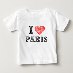 T-shirt Pour Bébé J'aime le croquis de Paris