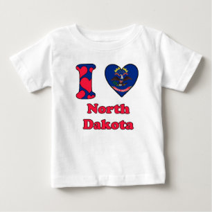 T-shirt Pour Bébé J'aime le Dakota du Nord