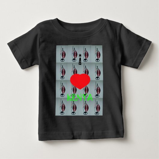 T-shirt Pour Bébé J'aime le Kenya (Devant)