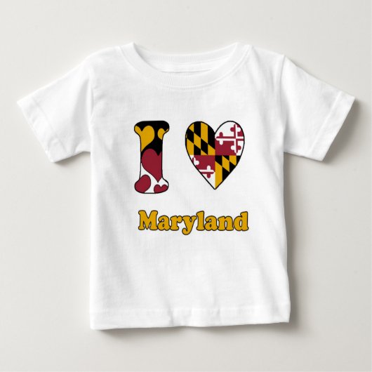 T-shirt Pour Bébé J'aime le Maryland (Devant)