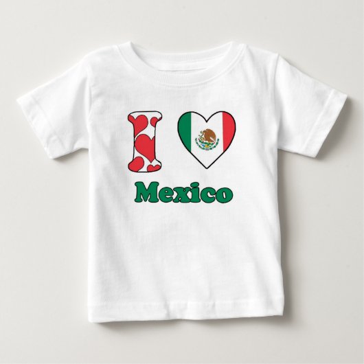 T-shirt Pour Bébé J'aime le Mexique (Devant)