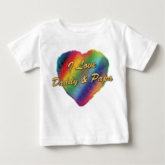 T-shirt Pour Bébé J'aime le papa et le papa