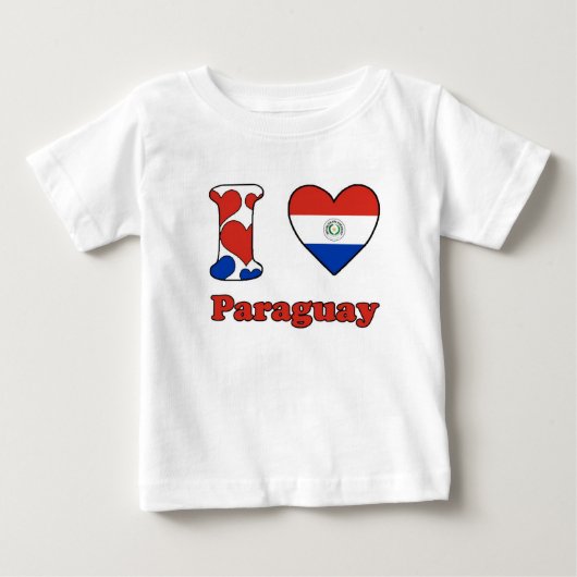 T-shirt Pour Bébé J'aime le Paraguay (Devant)