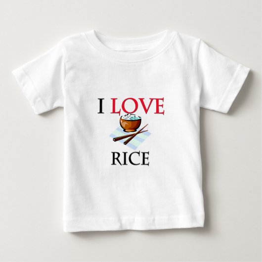 T-shirt Pour Bébé J'aime le riz (Devant)
