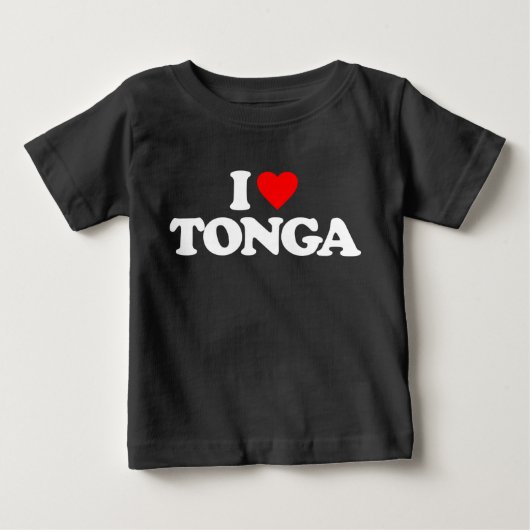 T-SHIRT POUR BÉBÉ J'AIME LE TONGA (Devant)