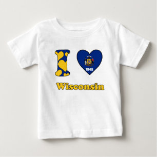T-shirt Pour Bébé J'aime le Wisconsin