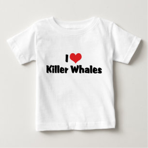 T-shirt Pour Bébé J'Aime Les Baleines Tueuses De Coeur