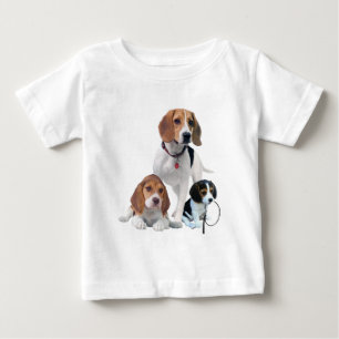 T-shirt Pour Bébé J'aime les Beagles