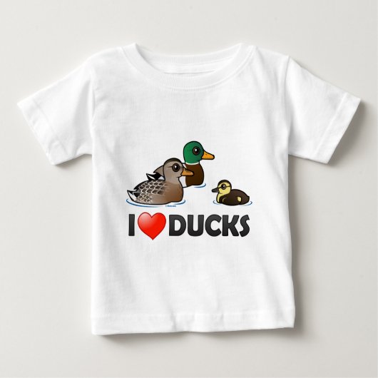 T-shirt Pour Bébé J'aime les canards (Devant)