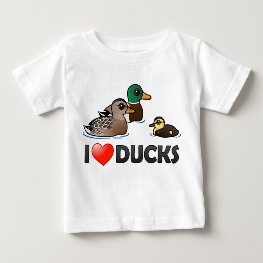 T-shirt Pour Bébé J'aime les canards (Devant)