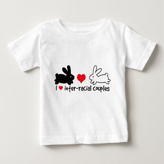 T-shirt Pour Bébé J'aime les couples Inter-raciaux (Devant)